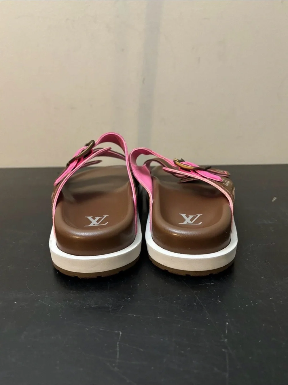 Louis Vuitton LV Trainer Mule Sandals Brown Pink